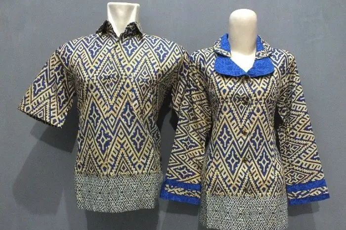 Baju Batik Kombinasi Polos