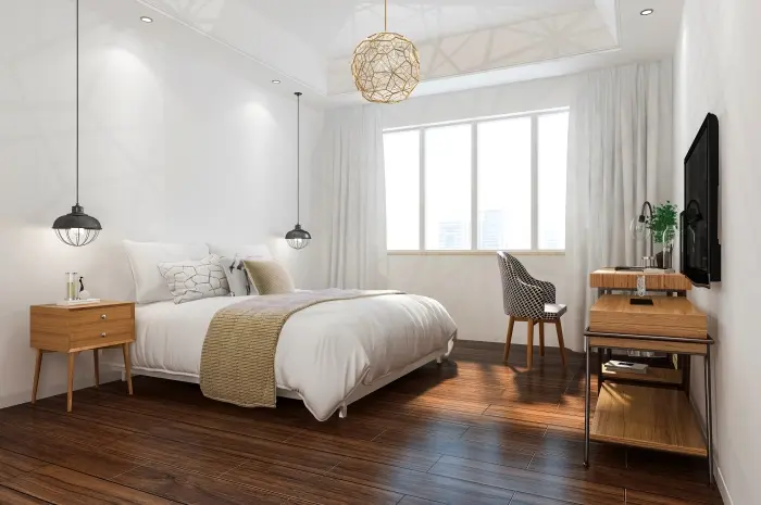 Lantai dan Furnitur Cokelat Gelap untuk Nuansa Cozy