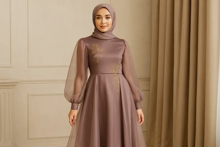 Model Gamis Kombinasi Organza yang Stylish, Anggun Maksimal Buat Segala Acara!