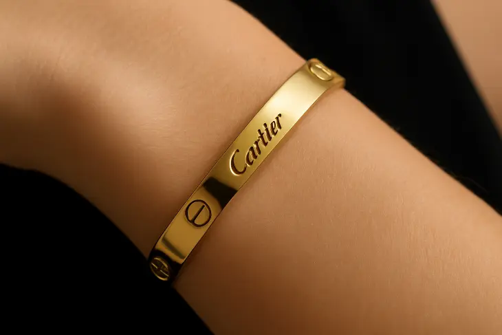 Ciri Gelang Cartier Asli: Ukiran Logo “Cartier” yang Rapi dan Presisi