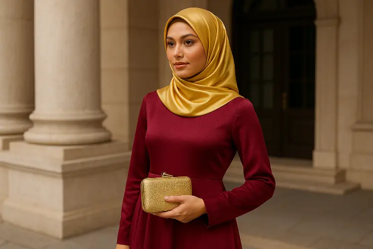 Hijab Warna Gold - Glam & Mewah